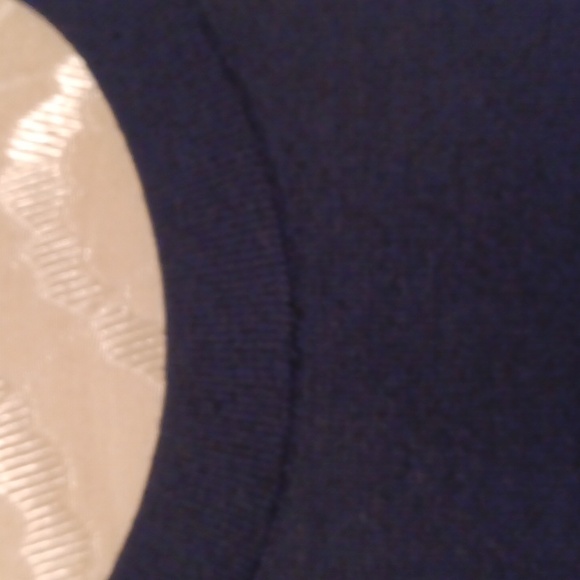 Veronica Beard Alder Mixed Media Merino Wool Navy Blue Sweater, size LG. Rare - Picture 4 of 6